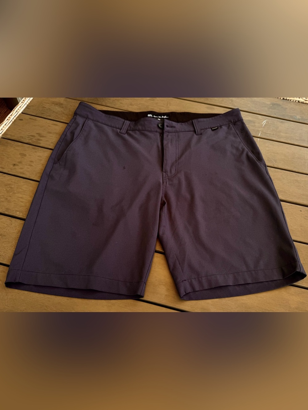 Travis Mathew Navy Blue Flat Front Performance Shorts